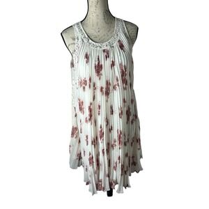 FREE PEOPLE Women's‎ Spring Accordion Pleat Chiffon Trapeze Dress Sz Small Boho